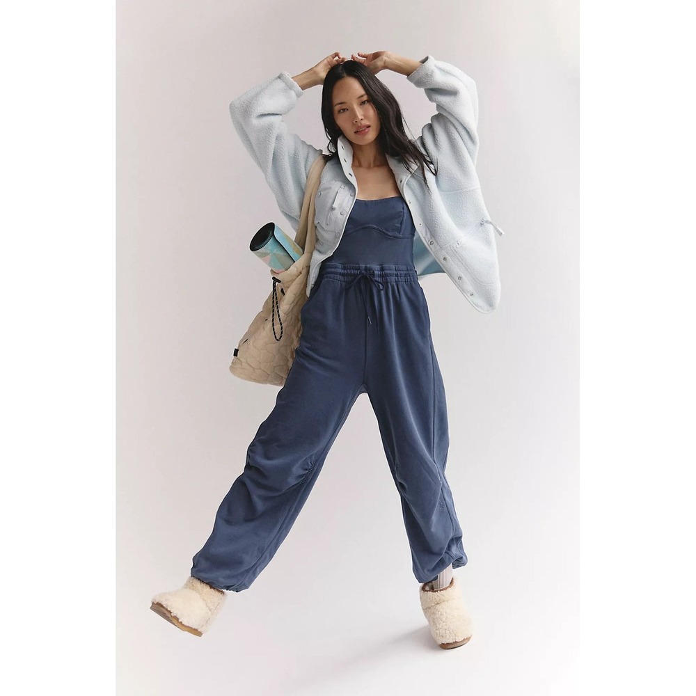 Free People Movement Inbound  Onesie Midnight Navy Blue Size Medium NEW NWT